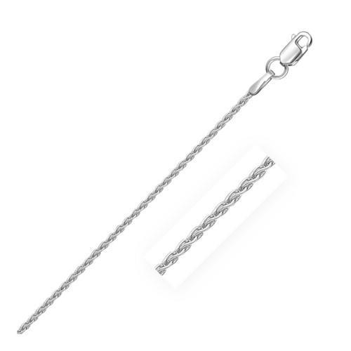 1.3mm Sterling Silver Rhodium Plated Wheat Chain Necklace - 16 Inch Dainty Jewelry for Women, Perfect for Everyday Wear & Gift Giving