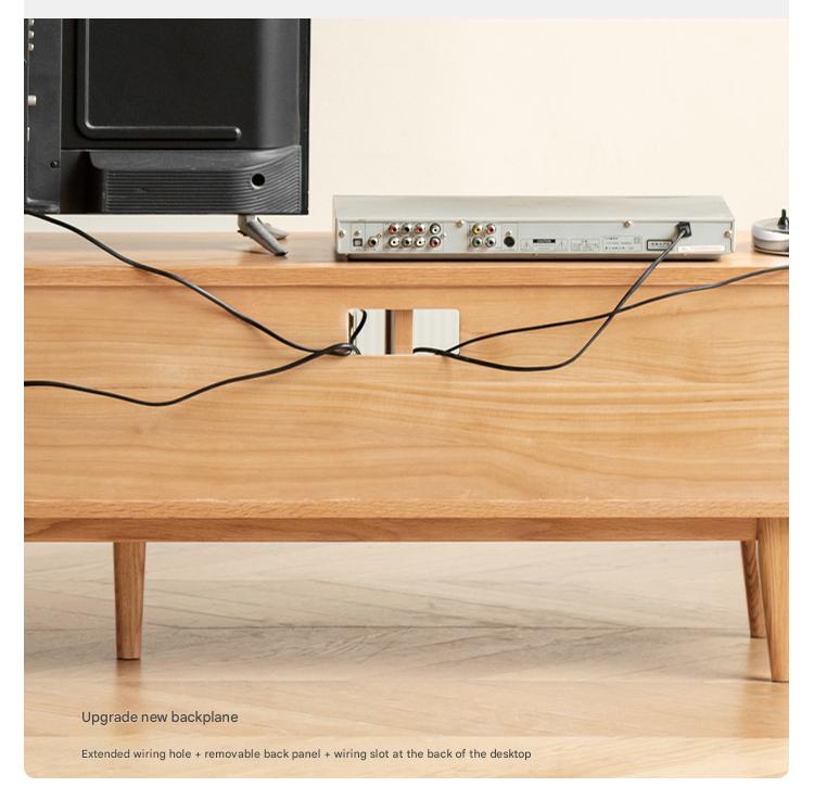 Solid Oak & Beech Wood TV Stand - Modern Entertainment Center for Living Room, Bedroom - Durable & Stylish TV Console with Storage Shelves