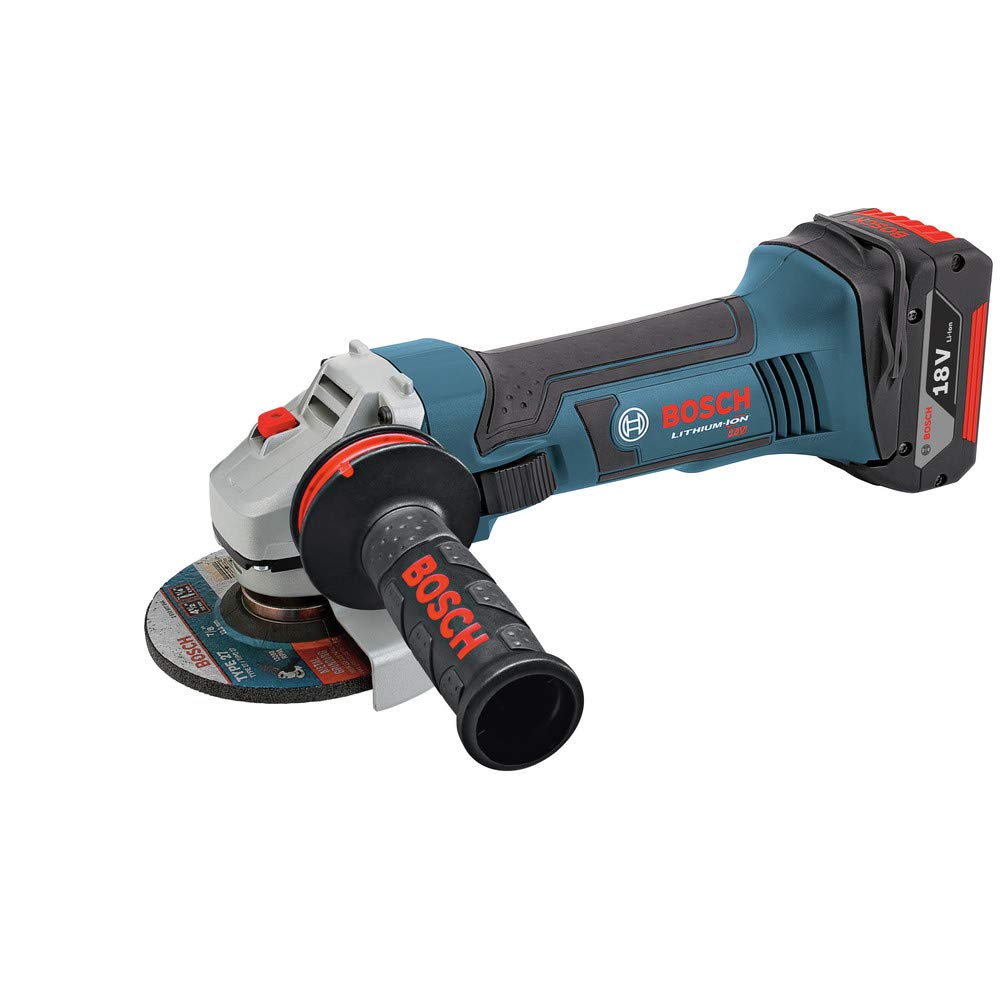 Bosch GWS18V-45-RT 18V Cordless Angle Grinder - 4-1/2 Inch, Bare Tool (Renewed) - Perfect for Metal Cutting, Grinding & Sanding in Construction & DIY Projects