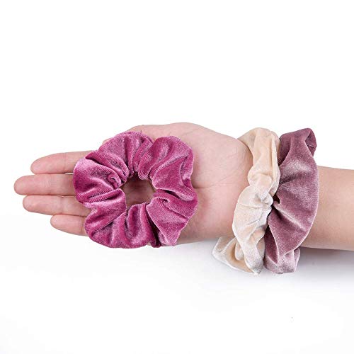 12 Pack Velvet Hair Scrunchies for Women & Girls - Soft Elastic Hair Ties, No-Slip Hair Bands, Stretchable Hair Ropes (12 Colors) - Perfect for School, Workout, Yoga, and Everyday Hair Styling