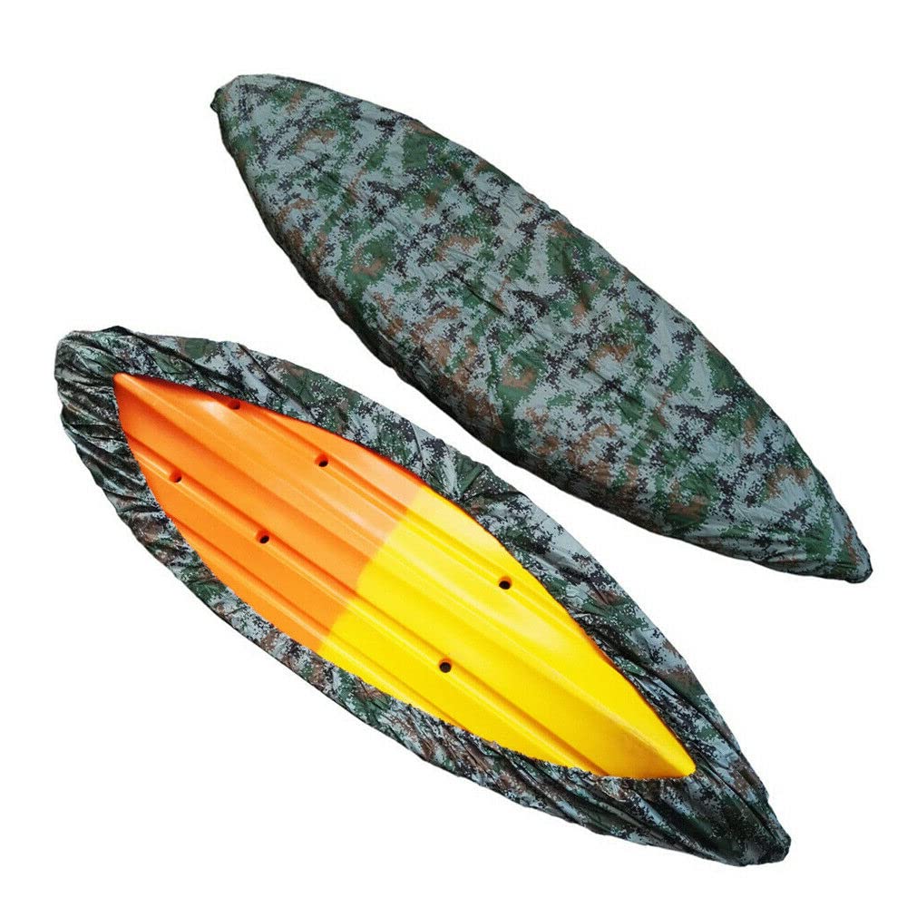 Waterproof & UV Resistant Kayak Canoe Cover - Outdoor Storage Protection for Fishing Boat, Paddle Board (Camouflage, 10.2-11.5ft) | Perfect for Kayaking, Camping & Marine Equipment Storage