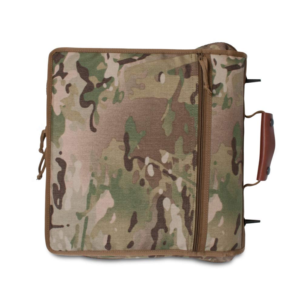 Tactical Notebook Cover - 3-Ring Binder Organizer with Zippered Padfolio & Leather Handle | Fits 3-4 Inch Binders | Durable Military-Grade Field Use | Multicam Camouflage | Perfect for Outdoor Adventures, Office Work & Tactical Missions