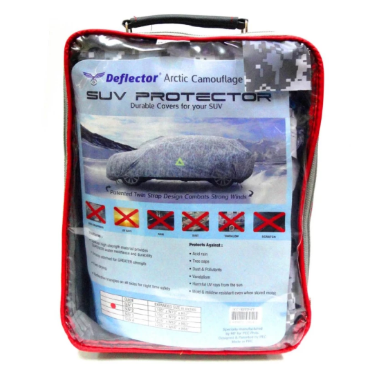 Waterproof Arctic Camouflage Car Cover for Medium Hatchbacks - All-Weather Protection for Snow, Rain & Sun | Perfect for Winter Storage & Outdoor Parking