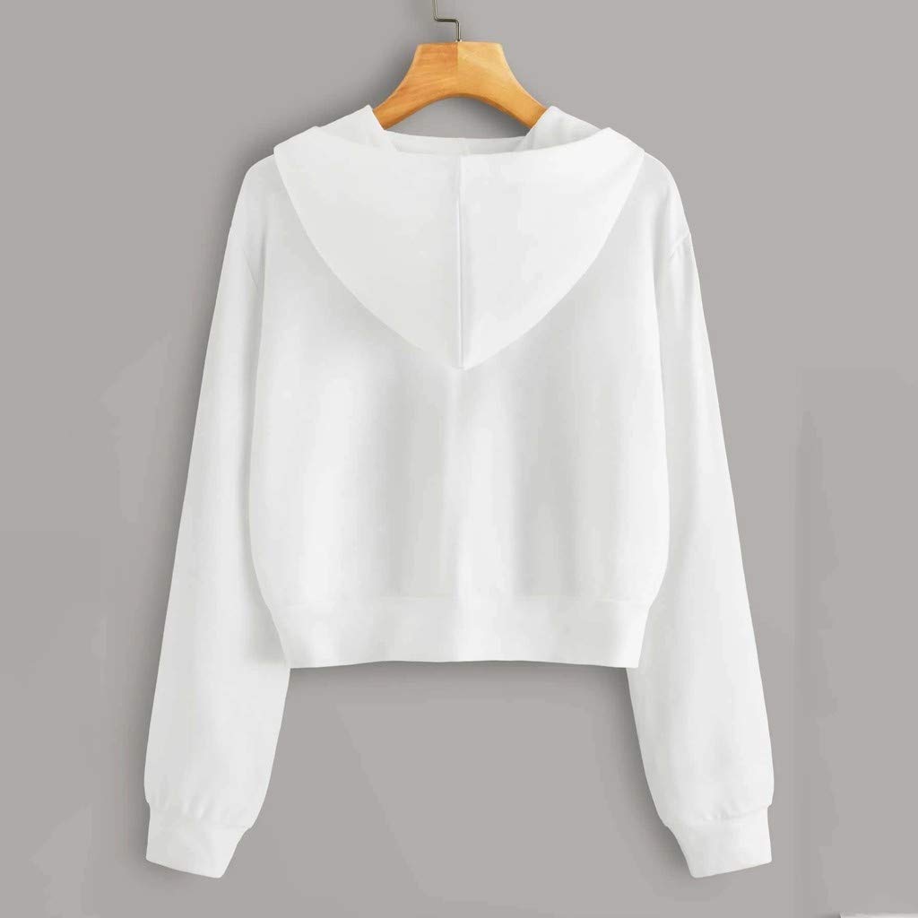 Black Crop Hoodie for Women & Teens - Basic Zip-Up Pullover Sweatshirt with Long Sleeves | Casual Wear, Street Style, Gym Outfits, and Everyday Comfort