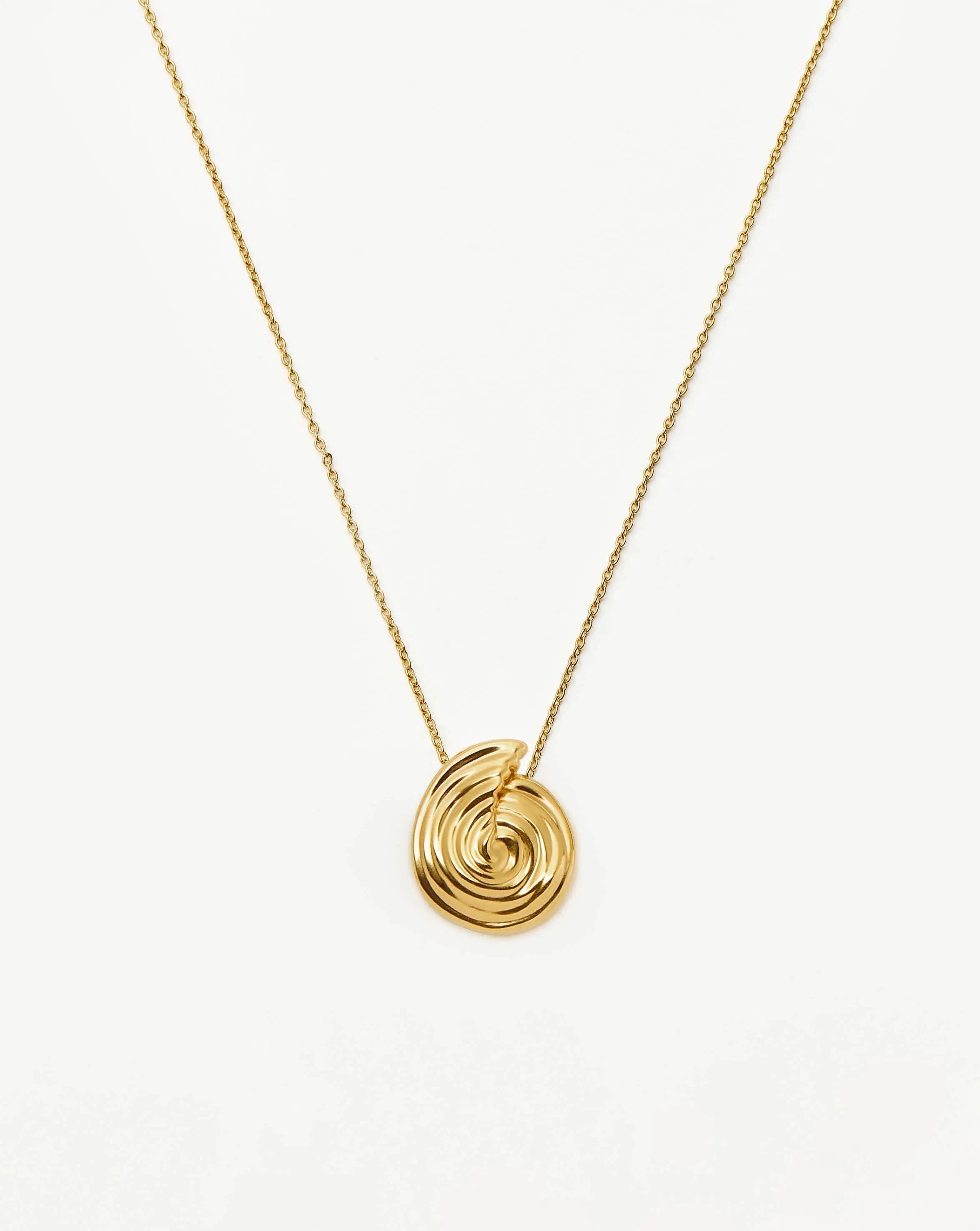 Spiral Large Pendant Necklace - 18k Gold Plated Women's Jewelry for Parties, Weddings & Special Occasions