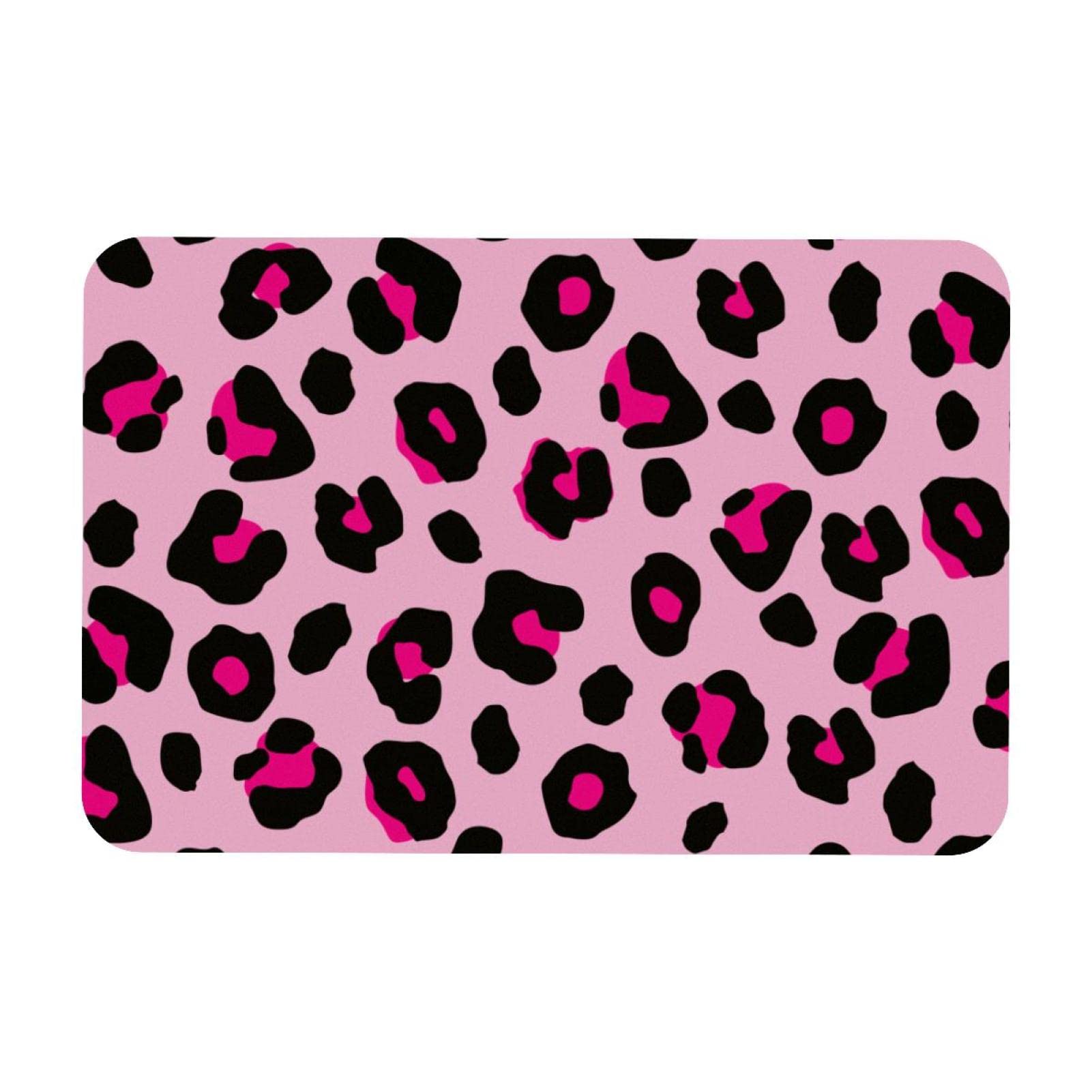 Non-Slip Pink Leopard Kitchen Rug - Machine Washable Floor Mat for Kitchen, Entryway & Bathroom - Soft & Durable Anti-Fatigue Door Mat for Home Decor & Comfort