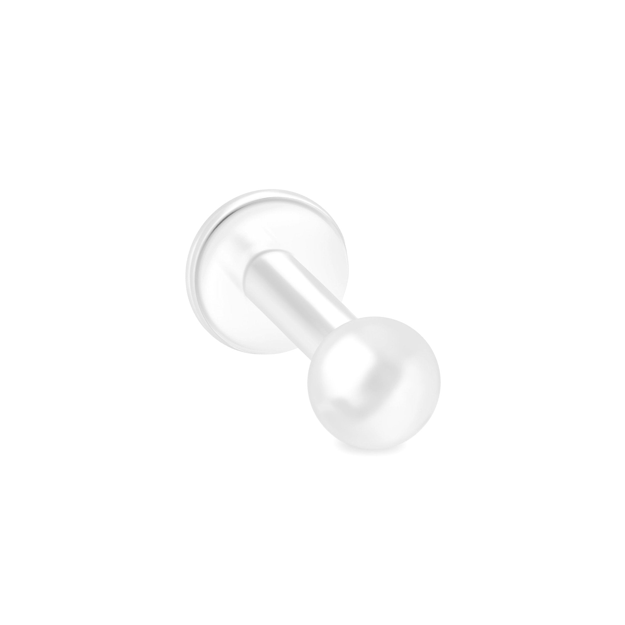 14k White Gold Ball Flat Back Stud Earrings - Hypoallergenic, Durable & Stylish for Everyday Wear, Parties & Special Occasions
