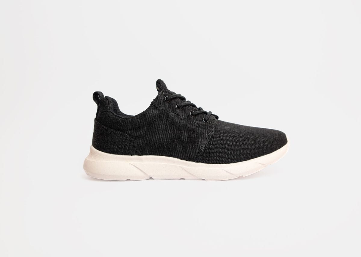 Explorer V2 Women's Vegan Hemp Trainers - Eco-Friendly Running Shoes for Women | Black & White | Perfect for Gym Workouts, Jogging & Casual Wear
