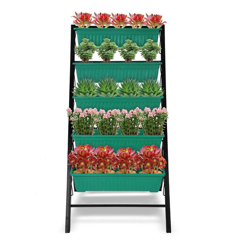 YADEOU Indoor Flower Pot Stand - 3-Tier Plant Stand with Raised Garden Bed & Cascading Water Drainage for Herbs, Flowers, Vegetables - Perfect for Home, Yard, Garden & Outdoor Decor
