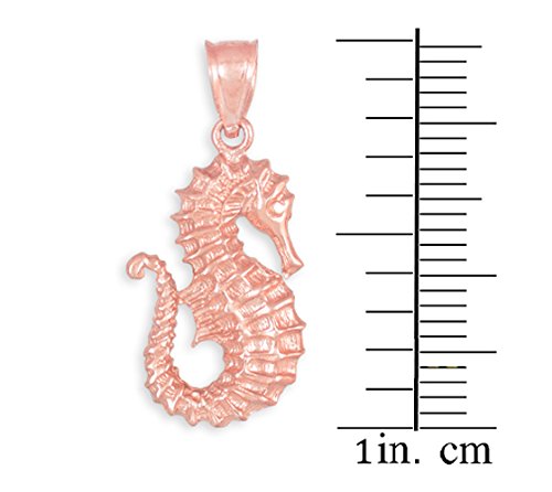 10K Rose Gold Seahorse Pendant Necklace for Women - Elegant Sea Horse Charm Jewelry Gift for Her - Perfect for Birthday, Anniversary & Beach Vacations