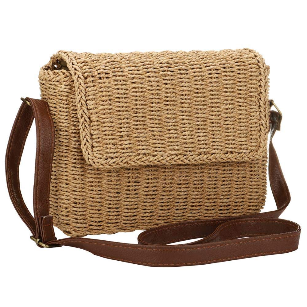Hand Woven Straw Tote Bag for Women - Rattan Beach Shoulder Bag & Vintage Crossbody Purse | Summer Vacation, Boho Festival, Outdoor Market Shopping Accessory