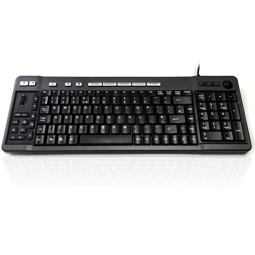 Accuratus 768 Ergonomic Wireless Keyboard with Built-in Trackball - Perfect for Office, Gaming & Home Computer Workstations