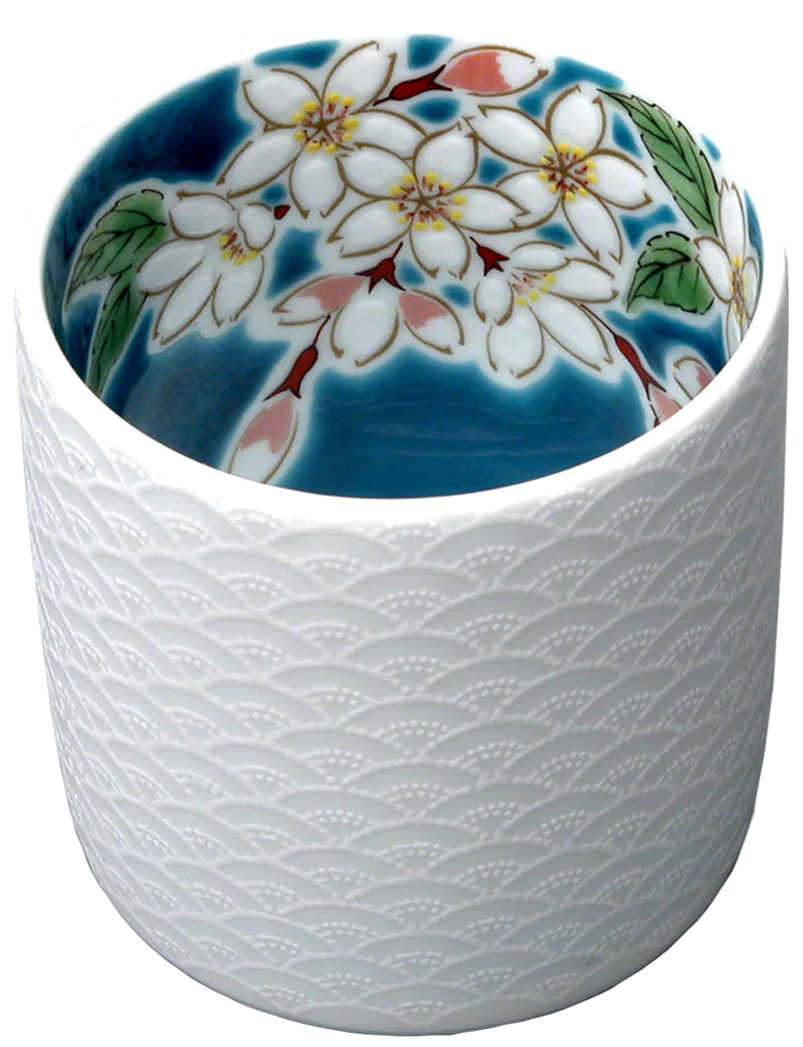 Premium Kutani Yaki Japanese Sake Cup - Handcrafted Cherry Blossom Design - Authentic Japanese Ceramic Drinking Vessel for Sake, Tea, or Cocktails - Perfect Gift for Japanese Culture Enthusiasts