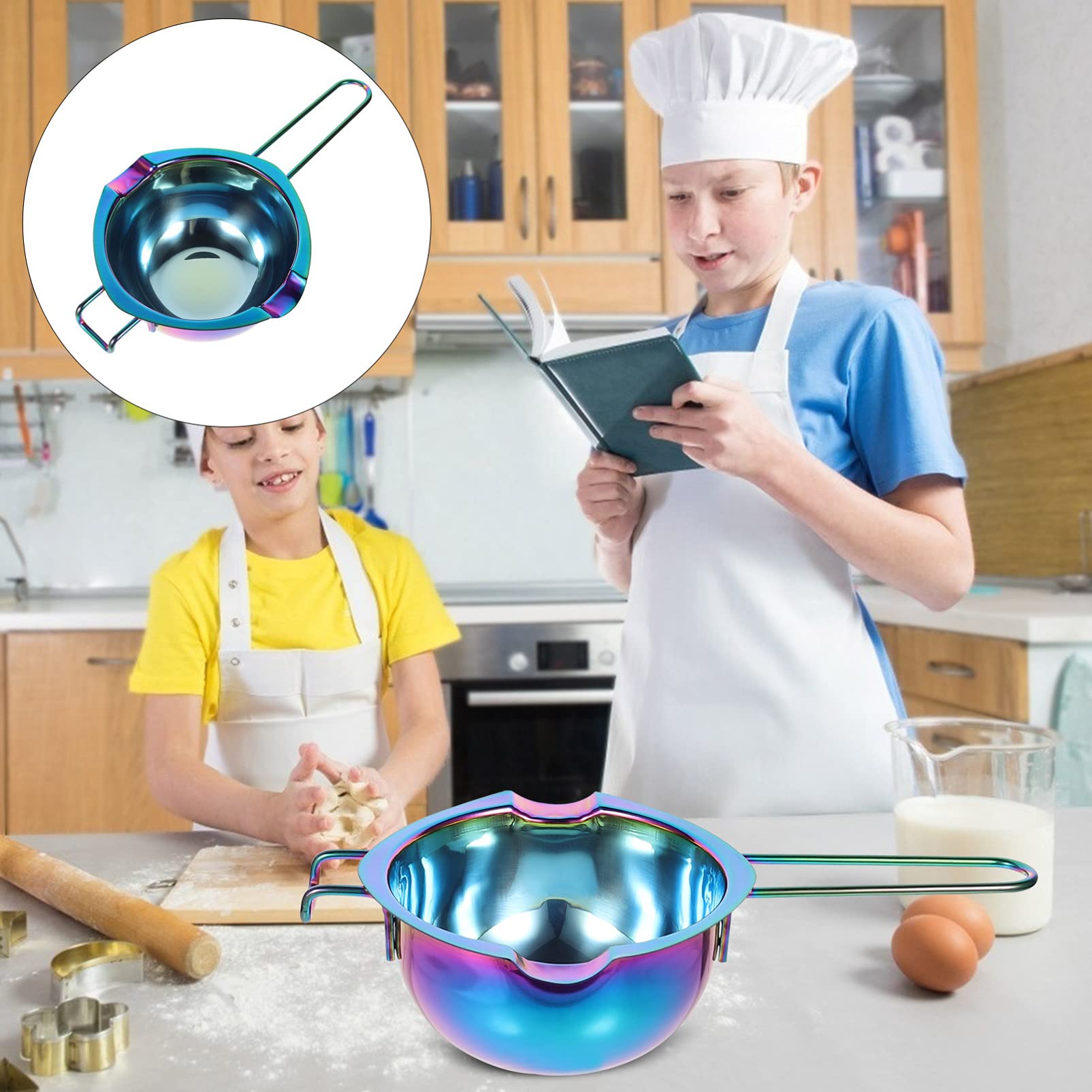 1pc Stainless Steel Chocolate Melting Bowl - Double Boiler Butter Warmer Pot for Baking, Candy Making & Dessert Prep - Perfect for Melting Chocolate, Butter, Candy & Baking Supplies | Ideal for Home Bakeries, Professional Kitchens & DIY Desserts