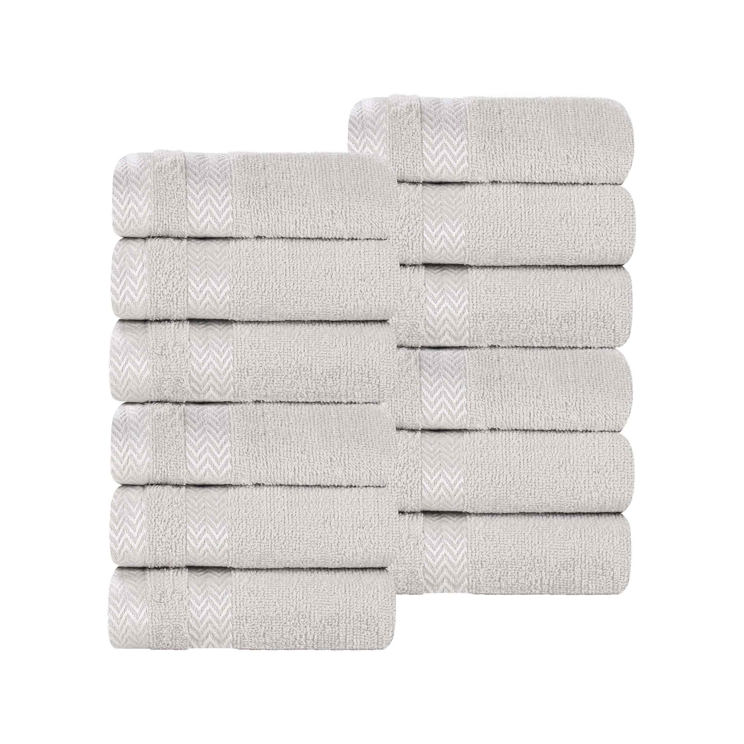 Premium 12-Pack Medium Weight Cotton Face Towels & Washcloths – Soft, Absorbent for Skincare, Makeup Removal, and Bathing