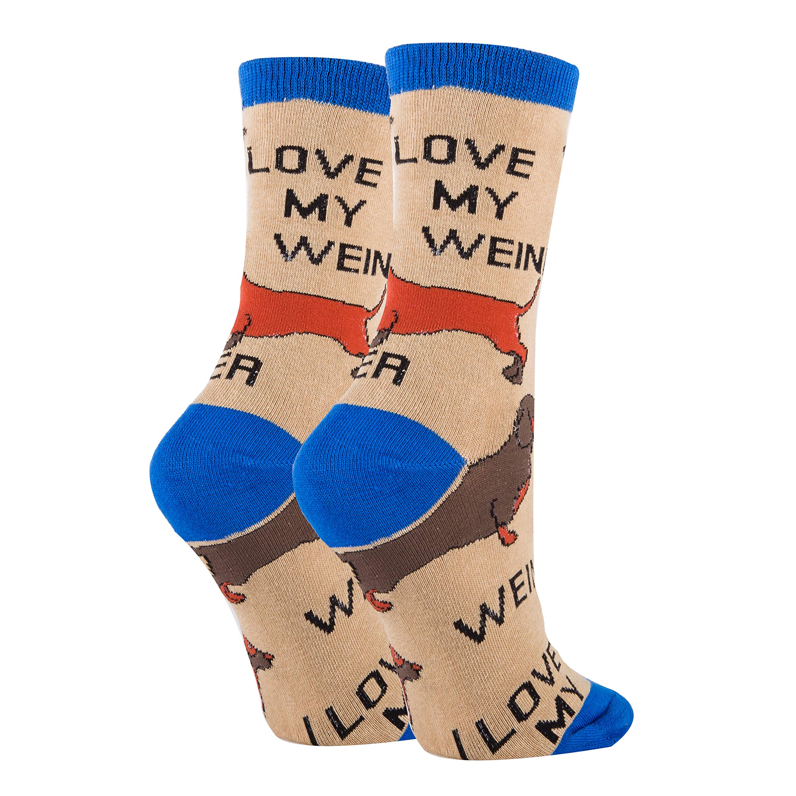 Funny Animal Crew Socks for Women - Novelty Dog Lover Gift Socks - Fits Women's Shoe Size 5-10 - Perfect for Casual Wear, Gifts & Costume Parties