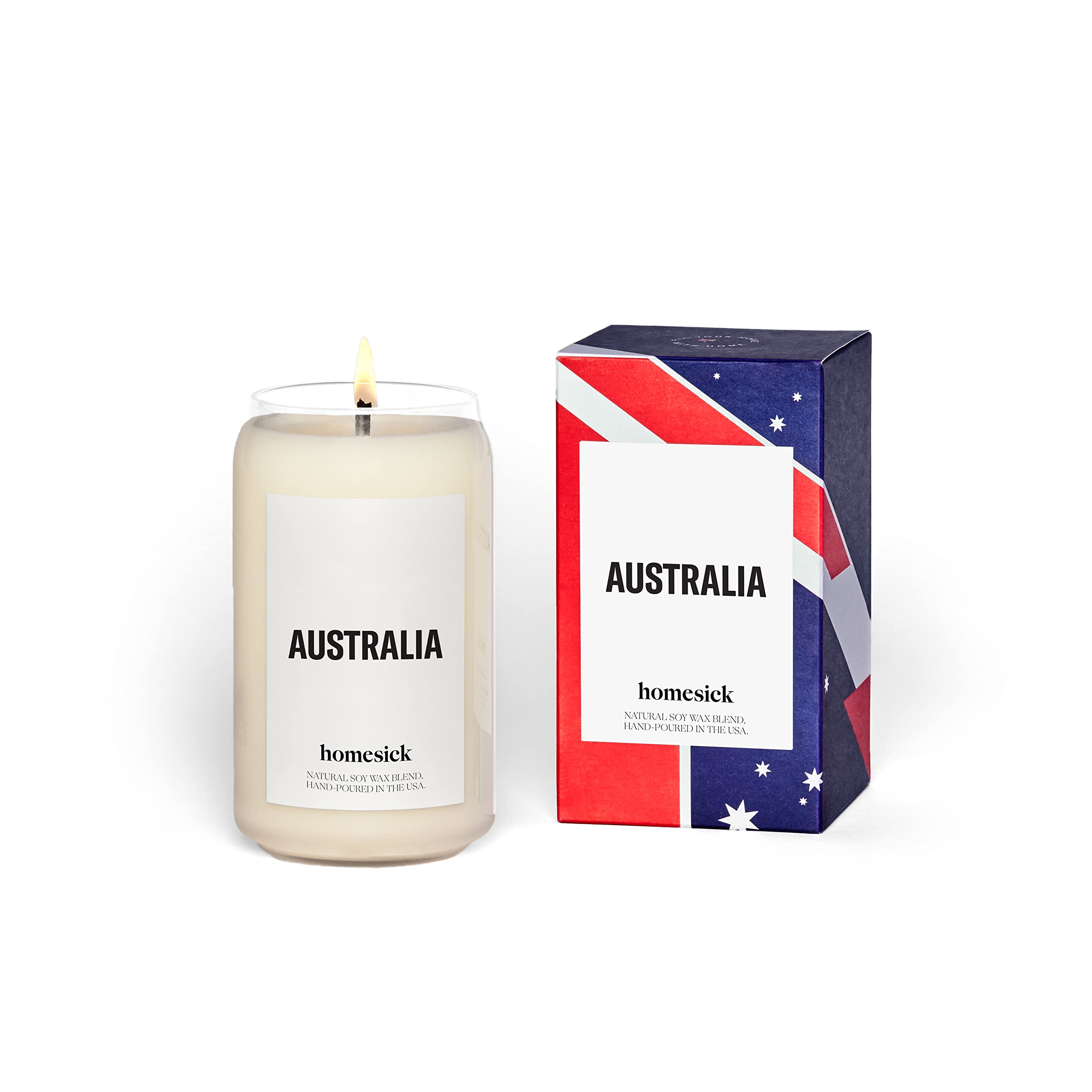 Premium Homesick Scented Candle - Australia (Eucalyptus, Chocolate, Rose) | 13.75 oz Natural Soy Blend | 60-80 Hour Burn Time | Aromatherapy Home Decor for Relaxation & Stress Relief | Perfect for Living Room, Bedroom, Bathroom & Office Spaces