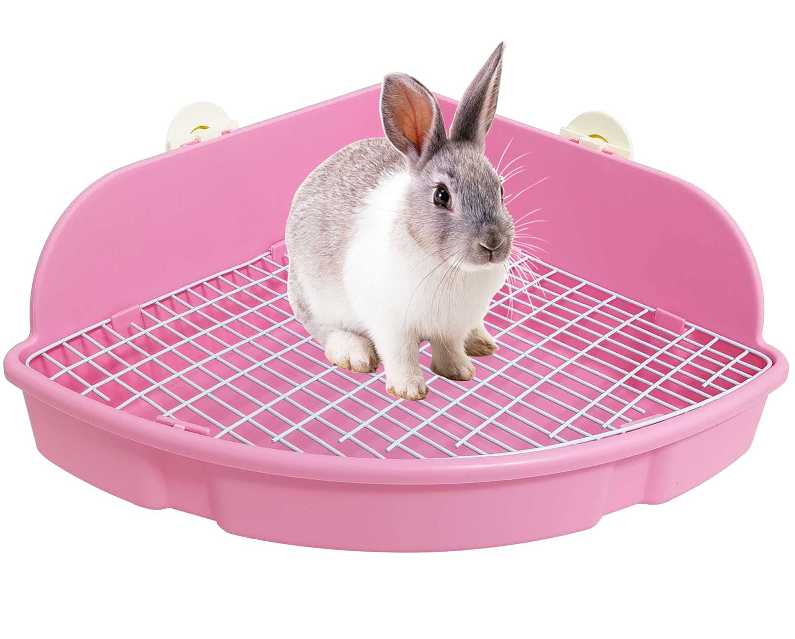 Kathson Large Rabbit Litter Box - Bunny Corner Toilet Box for Guinea Pigs, Chinchillas & Ferrets - Extra Big Pet Pan with Fan-Shaped Design - Perfect for Small Animal Cage Training & Bedding - Ideal for Adult Pets at Home or Outdoor Use