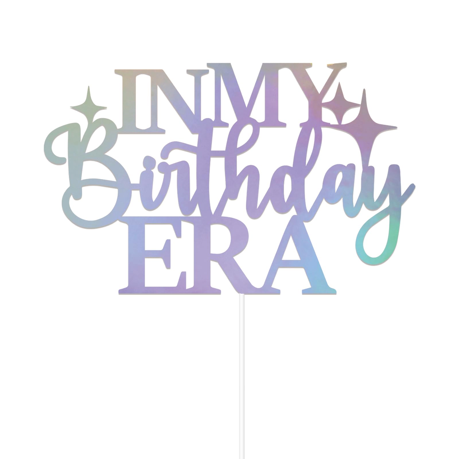 In My Birthday Era Cake Topper - Glitter Holographic Happy Birthday Decorations for Girls Birthday Party | Cake Decorations for Birthday Cakes, Cupcakes & Desserts