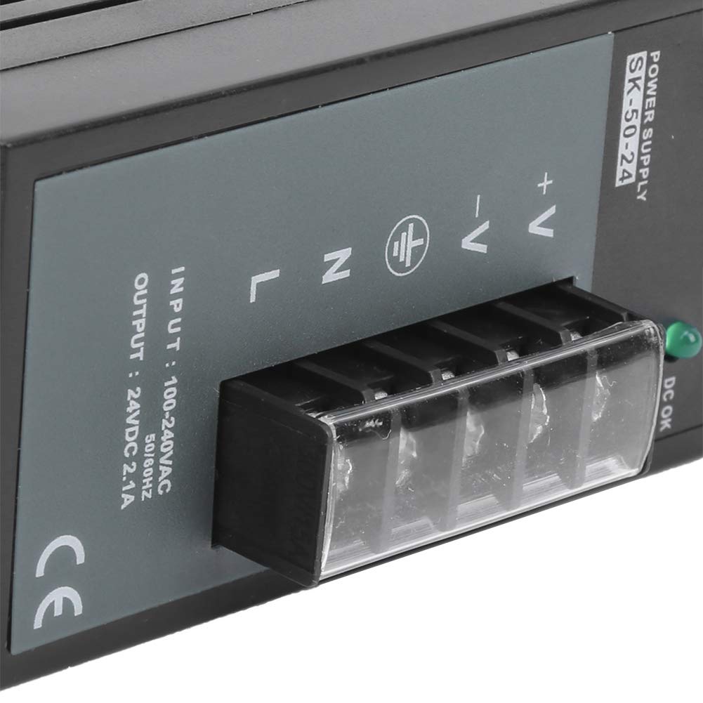 DIN Rail Mount Switching Power Supply - AC 100-240V Input, Compact Industrial Power Converter for Control Panels & Automation Systems | Perfect for PLCs, HVAC, and LED Lighting Applications
