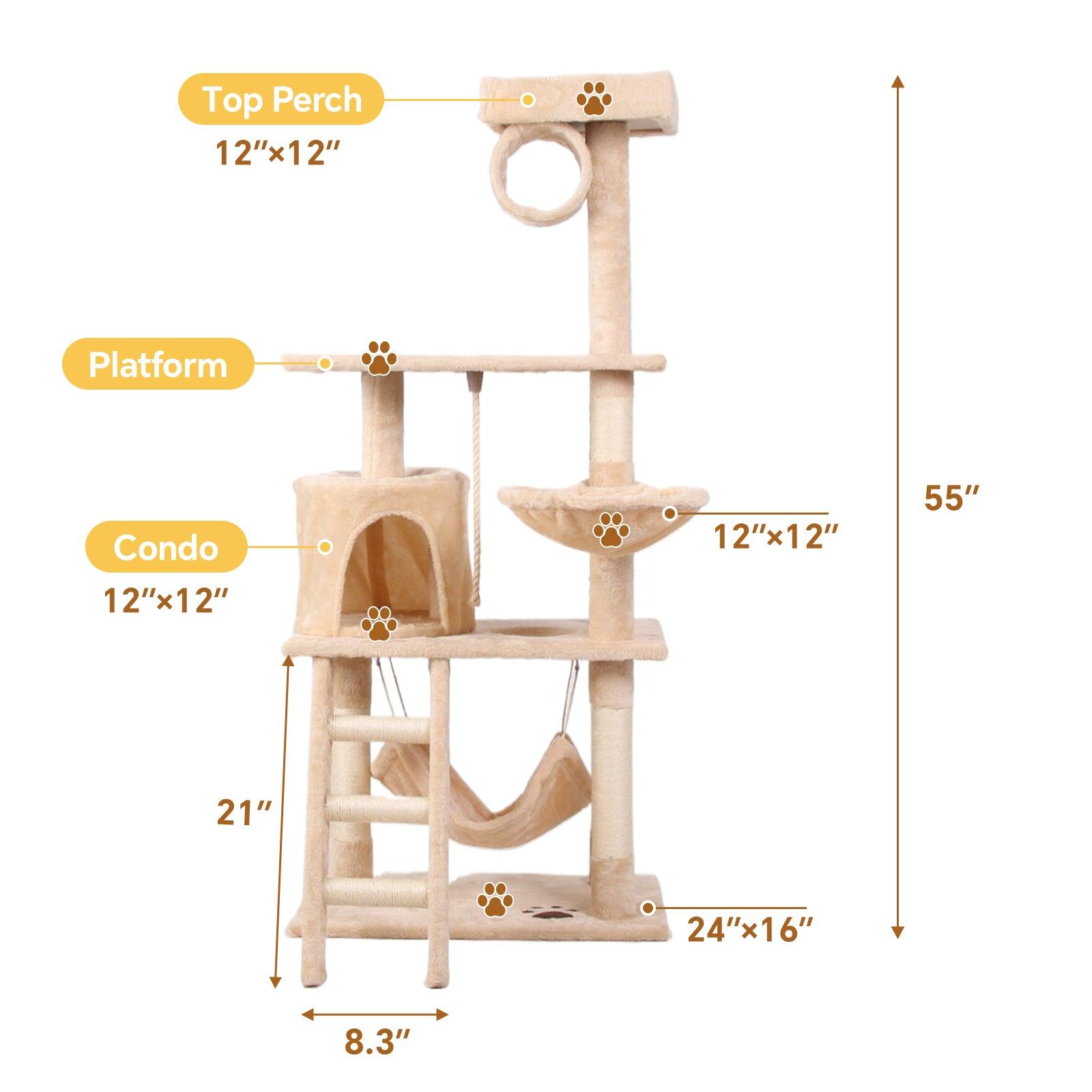 Premium Cat Climbing Frame with Scratching Posts - Multi-Level Cat Tree for Indoor Kittens & Adult Cats - Perfect for Play, Exercise & Relaxation in Home, Apartment or Office