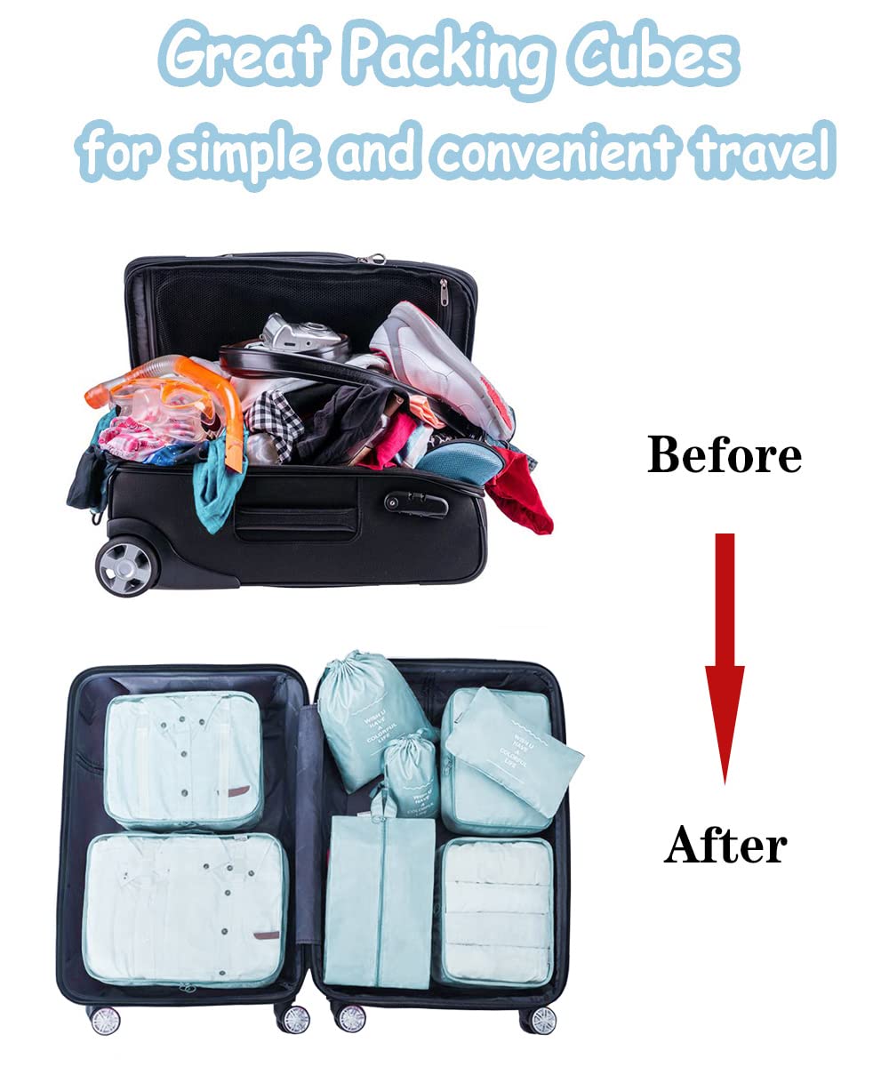Bycc Bynn 8-Piece Packing Cubes Set - Lightweight Travel Organizers for Suitcase & Luggage (Pink) | Perfect for Business Trips, Vacations & Weekend Getaways