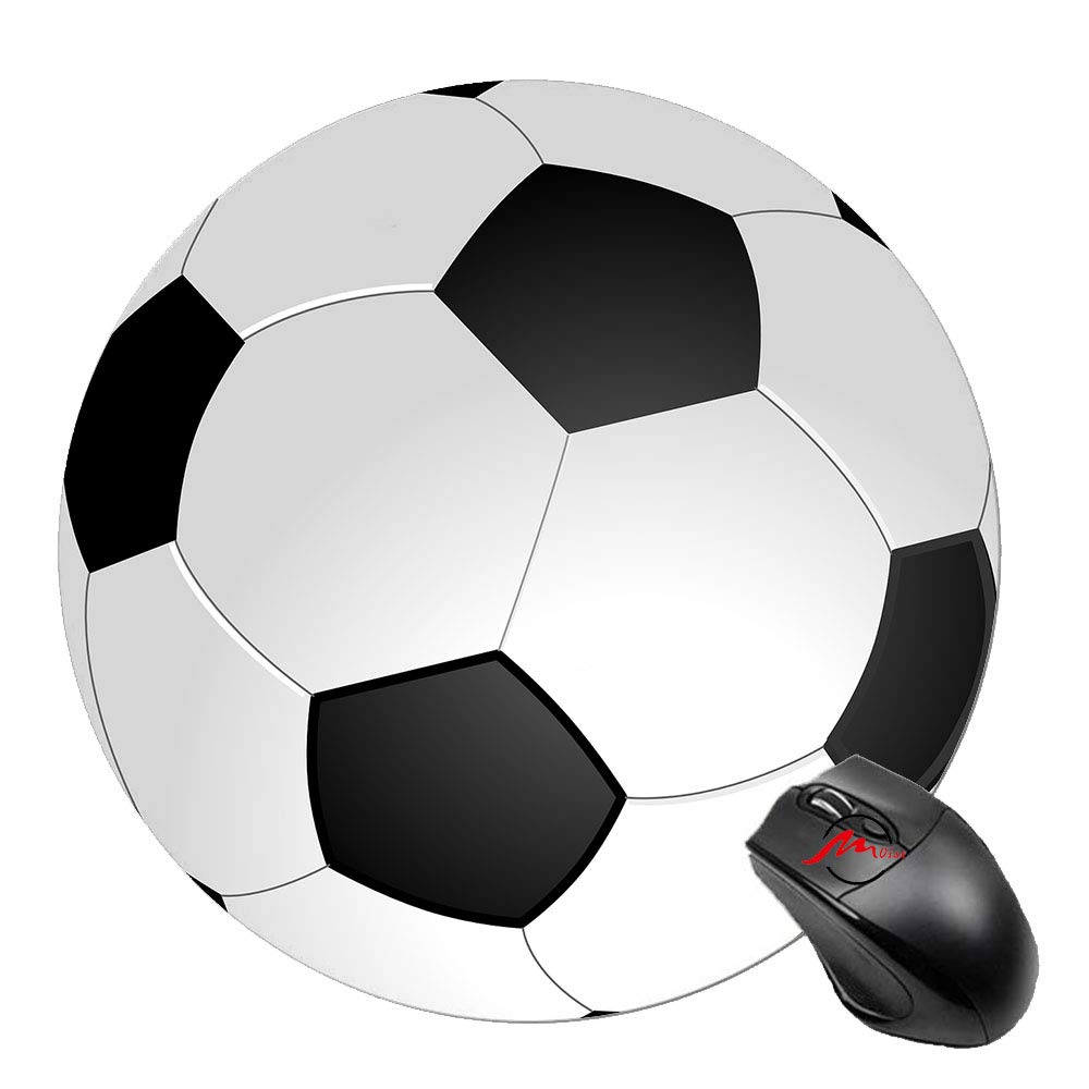 Soccer Ball Round Mouse Pad - 7.5 Inch Non-Slip Rubber Gaming Mouse Mat for PC, Laptop, Office & Esports - Perfect for Soccer Fans & Gamers