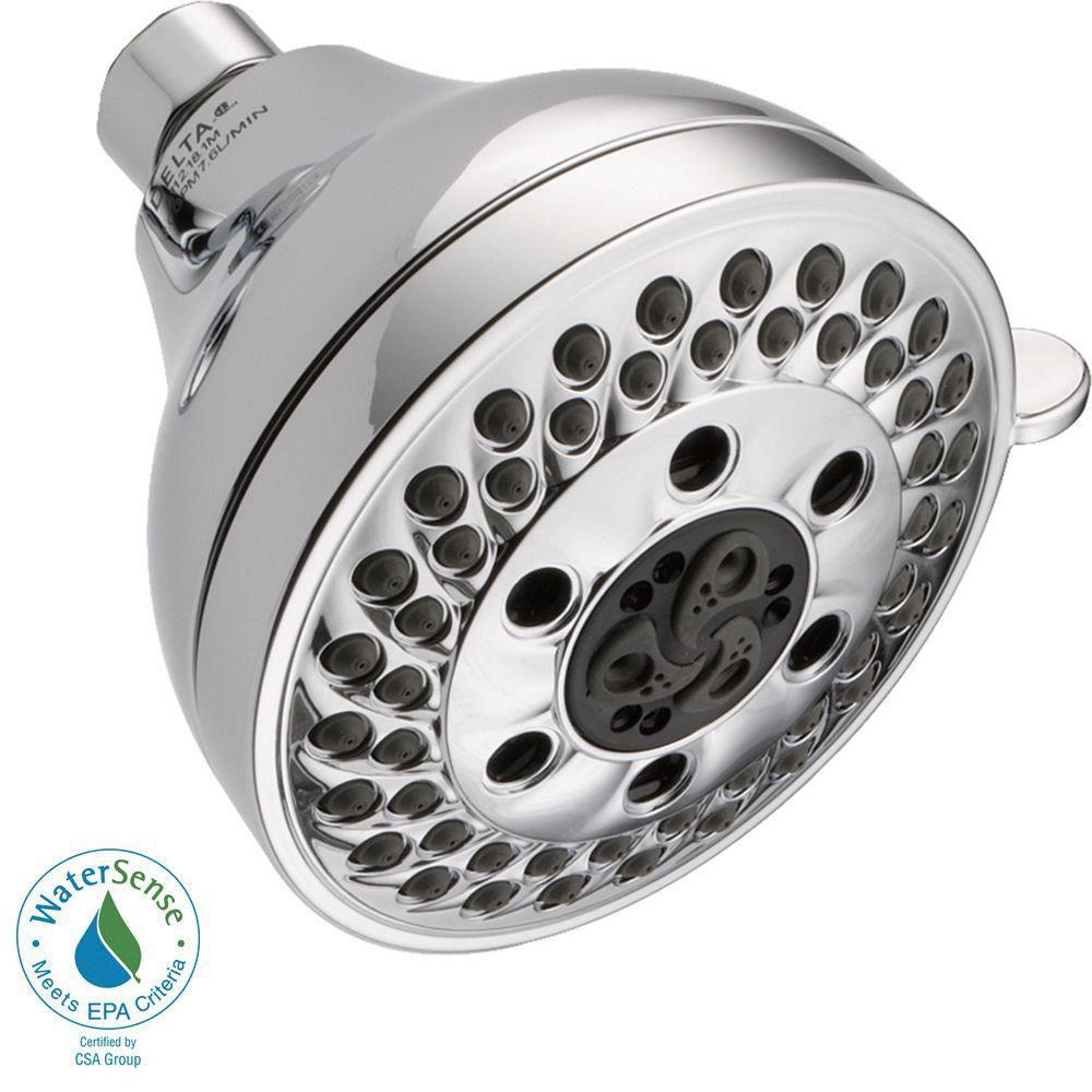 Delta 5-Spray 4 1/8 Inch H2OKinetic Water-Saving Shower Head in Chrome (Model 667527) - High Pressure Rainfall Shower for Spa-Like Bathroom Experience