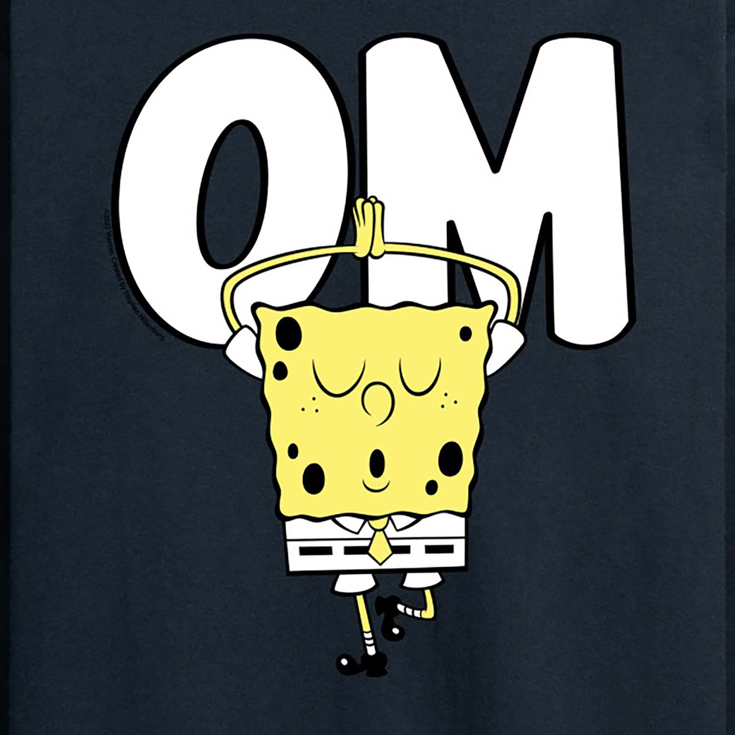 HYBRID APPAREL Spongebob Squarepants Yoga Pose Men's Long Sleeve T-Shirt - Soft Cotton Graphic Tee for Casual Wear, Lounge & Fan Merchandise