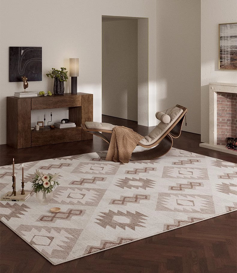 Modern Geometric Area Rugs for Bedroom, Living Room & Dining Room - Non-Slip Contemporary Rug for Under Coffee Table - Soft & Durable Home Decor for Cozy Spaces