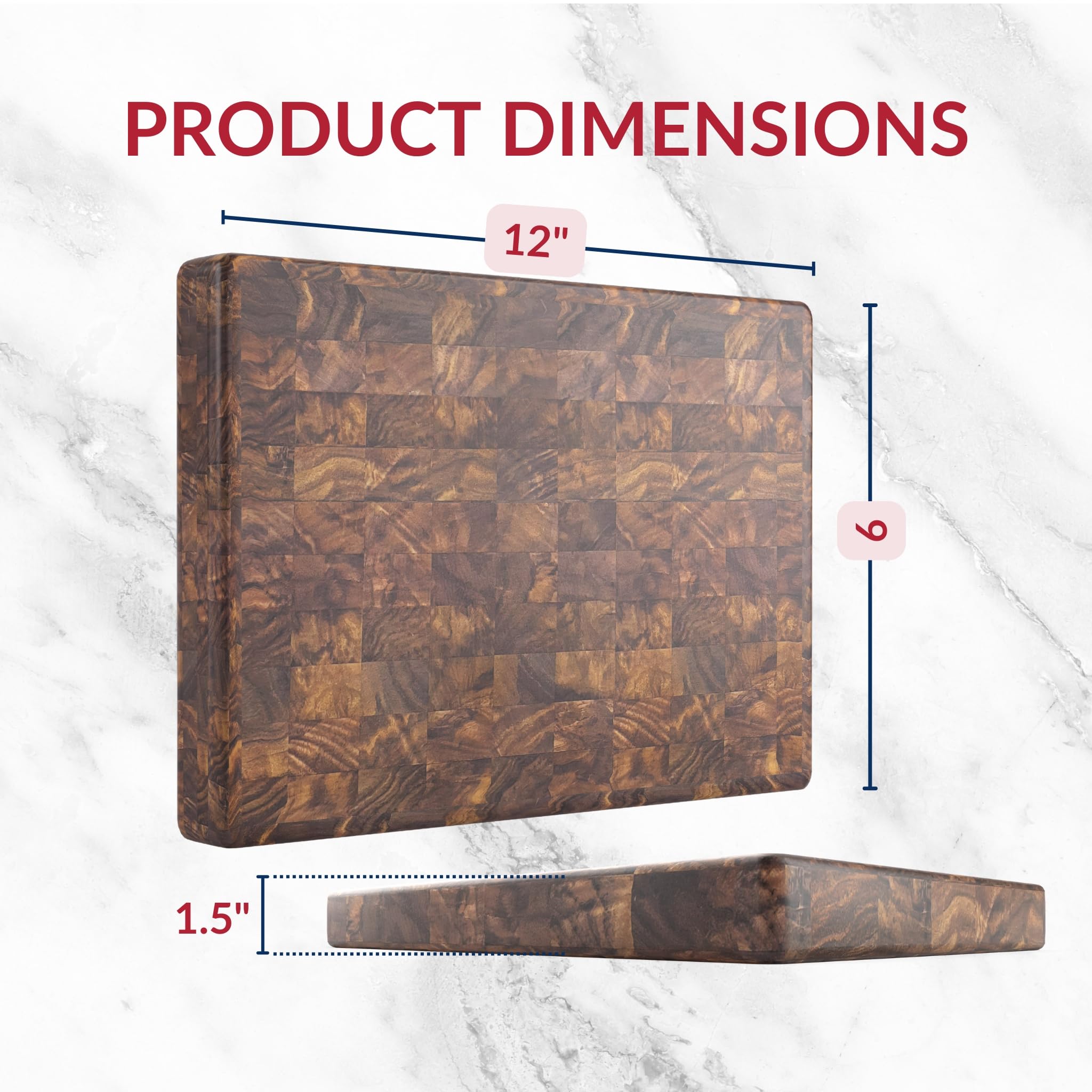 Premium Walnut End Grain Butcher Block Cutting Board - Handcrafted in USA - Solid Hardwood for Durability - Perfect for Kitchen Prep, Charcuterie Boards & Gift Giving