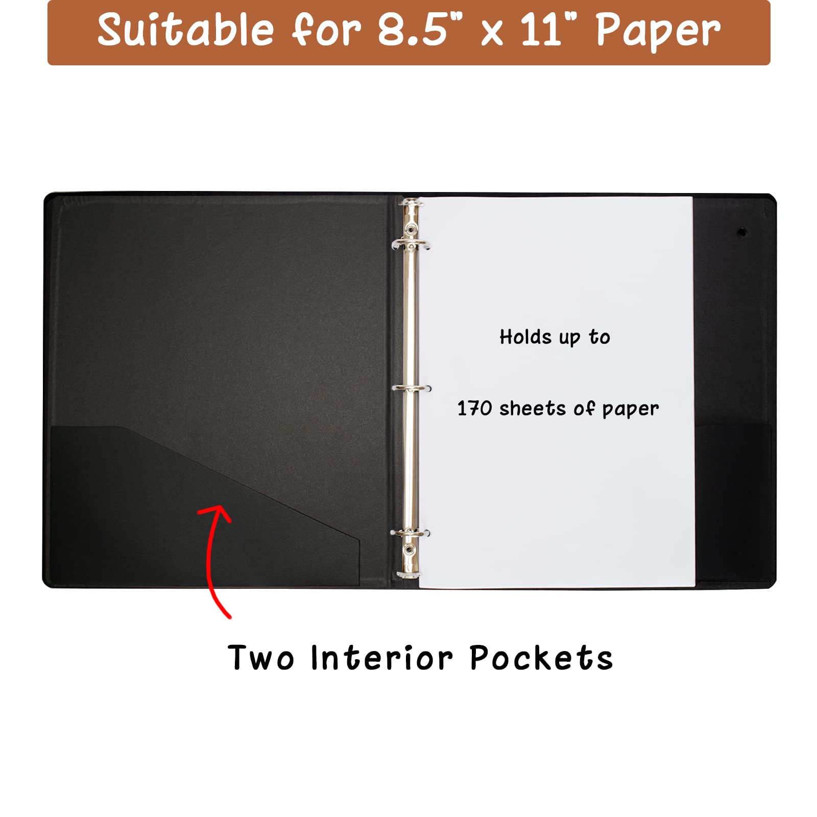 1 Inch 3 Ring Binder for 8.5