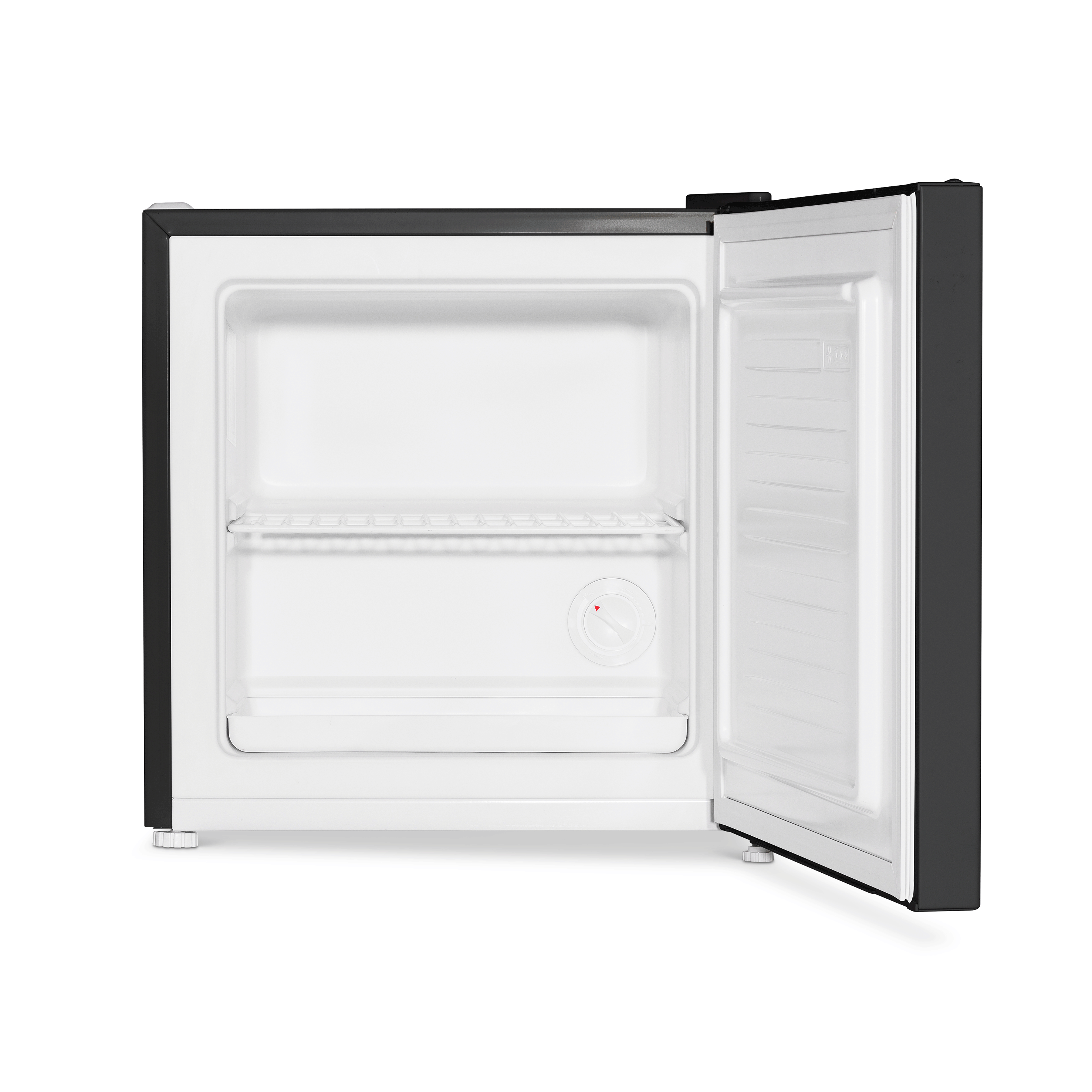 Baridi 31L Mini Tabletop Fridge and Freezer with Reversible Door - Compact Black Refrigerator for Bedroom, Office, Dorm, or Small Spaces - Perfect for Drinks, Snacks, and Beauty Products Storage