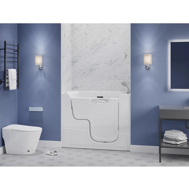 Anzzi 2953WCRWD 29x53 Inch Right Drain Walk-In Bathtub with Whirlpool Air Jets - Wheelchair Accessible Soaking Tub for Seniors & Mobility Needs | Bathroom Safety & Relaxation