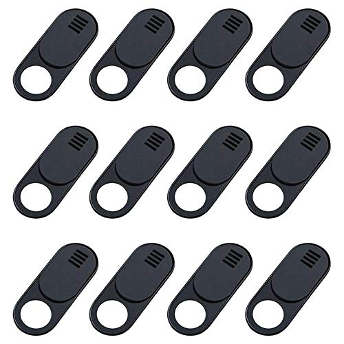 Carerina 12-Pack Ultra Thin Webcam Cover Slider for Laptop, PC, Computer - Black | Privacy Protection for Home Office, Online Meetings & Remote Work