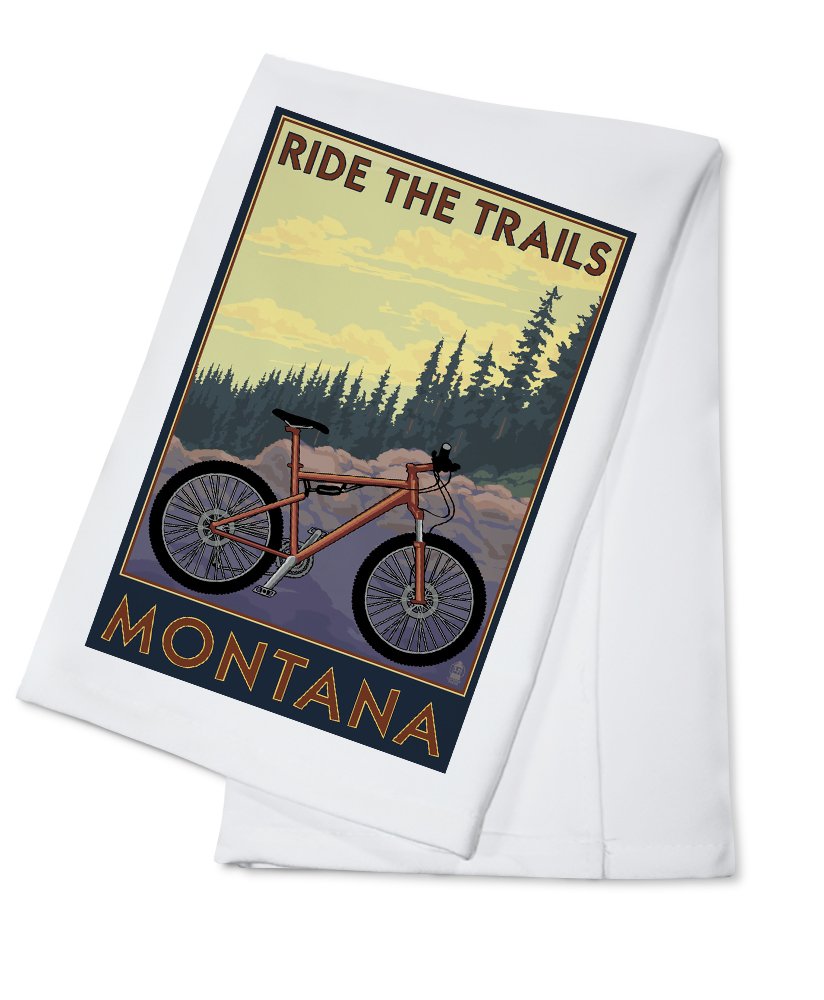 Montana Ride The Trails 100% Cotton Tea Towel - Decorative Hand Towel for Kitchen & Home Decor | Perfect for Camping, RV Trips & Western-Themed Dinners