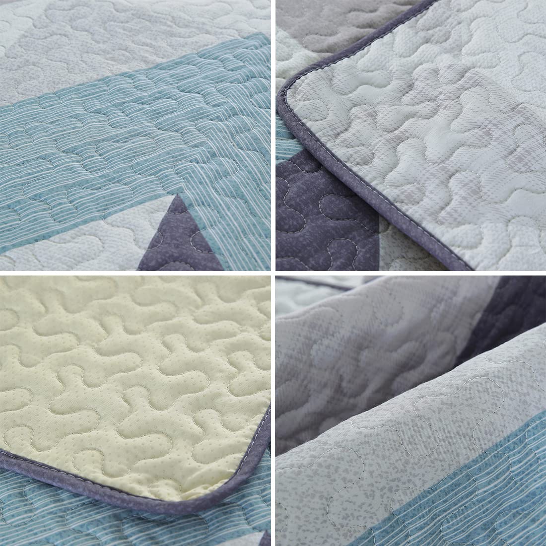 VCTOPS Cotton Quilted Sofa Cover - Non-Slip Printed Sectional Couch Protector for Pets, Soft Furniture Slipcover for Dogs & Cats, Fits Love Seat, Recliner & L-Shaped Couches (Triangle Pattern, 43x82 Inches) - Perfect for Living Room, Family Room & Pet-Friendly Homes