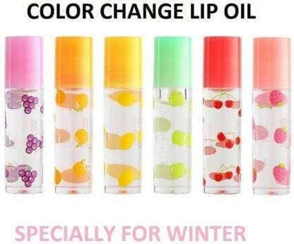 Trending Red Balloons Fruit Flavored Lip Oil - Pack of 6 | Hydrating Lip Balm for Women & Girls | All Season Moisturizing Lip Care | Perfect for Daily Use, Winter Protection & Gift Sets