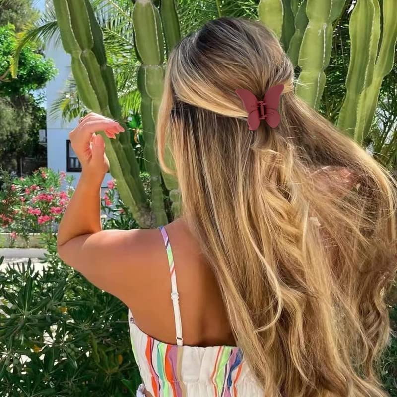 Butterfly Hair Clips for Women & Girls - 4 Pack 2.36 Inch Hair Claws for Thick & Medium Hair - Cute Butterfly Hair Accessories for Ponytails, Buns & Everyday Styling