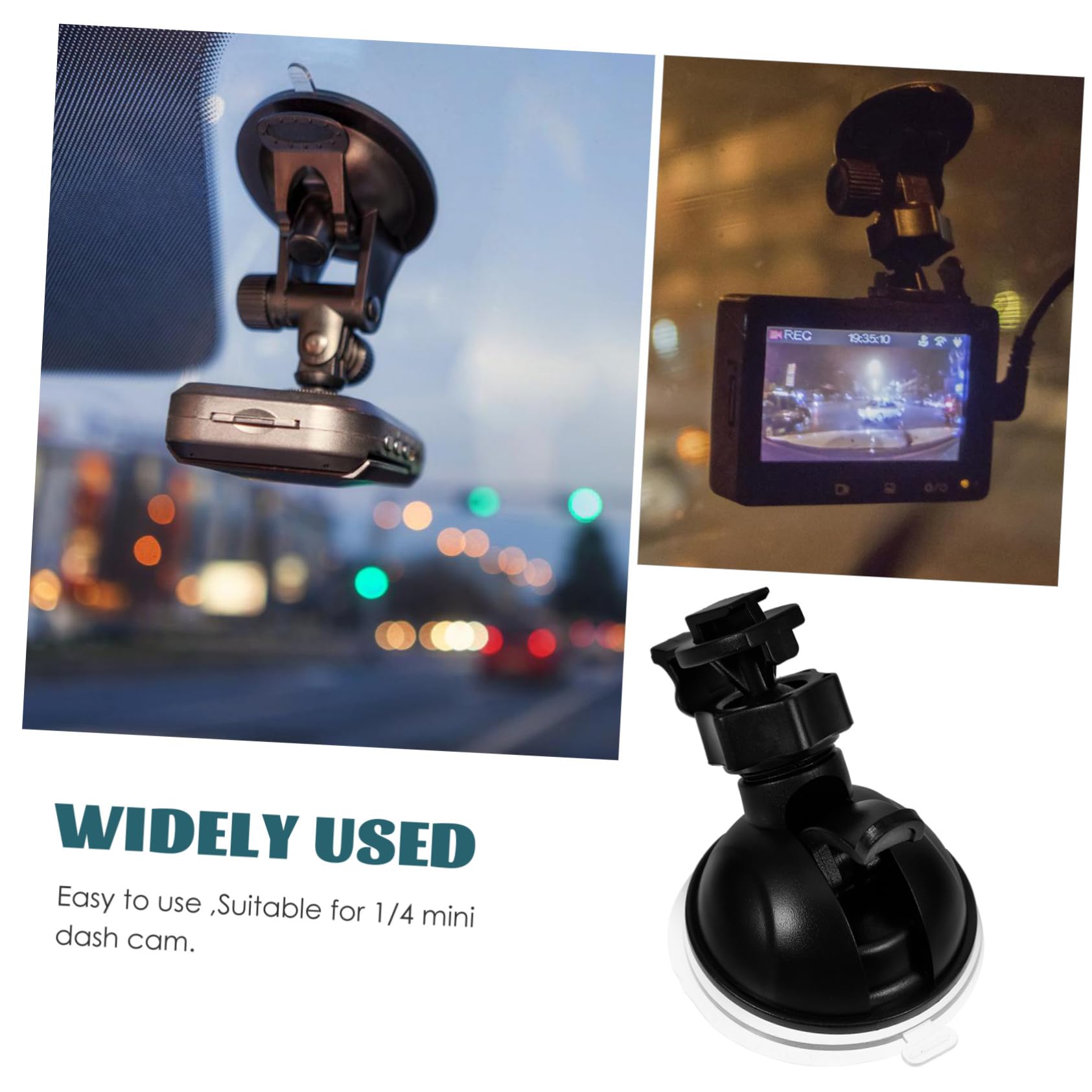 GLEAVI 4-Pack Universal Car Dash Camera Mount Holder - Strong Suction Cup Windshield Mount for Dash Cam - Perfect for Road Trips, Uber/Lyft Drivers & Fleet Vehicles