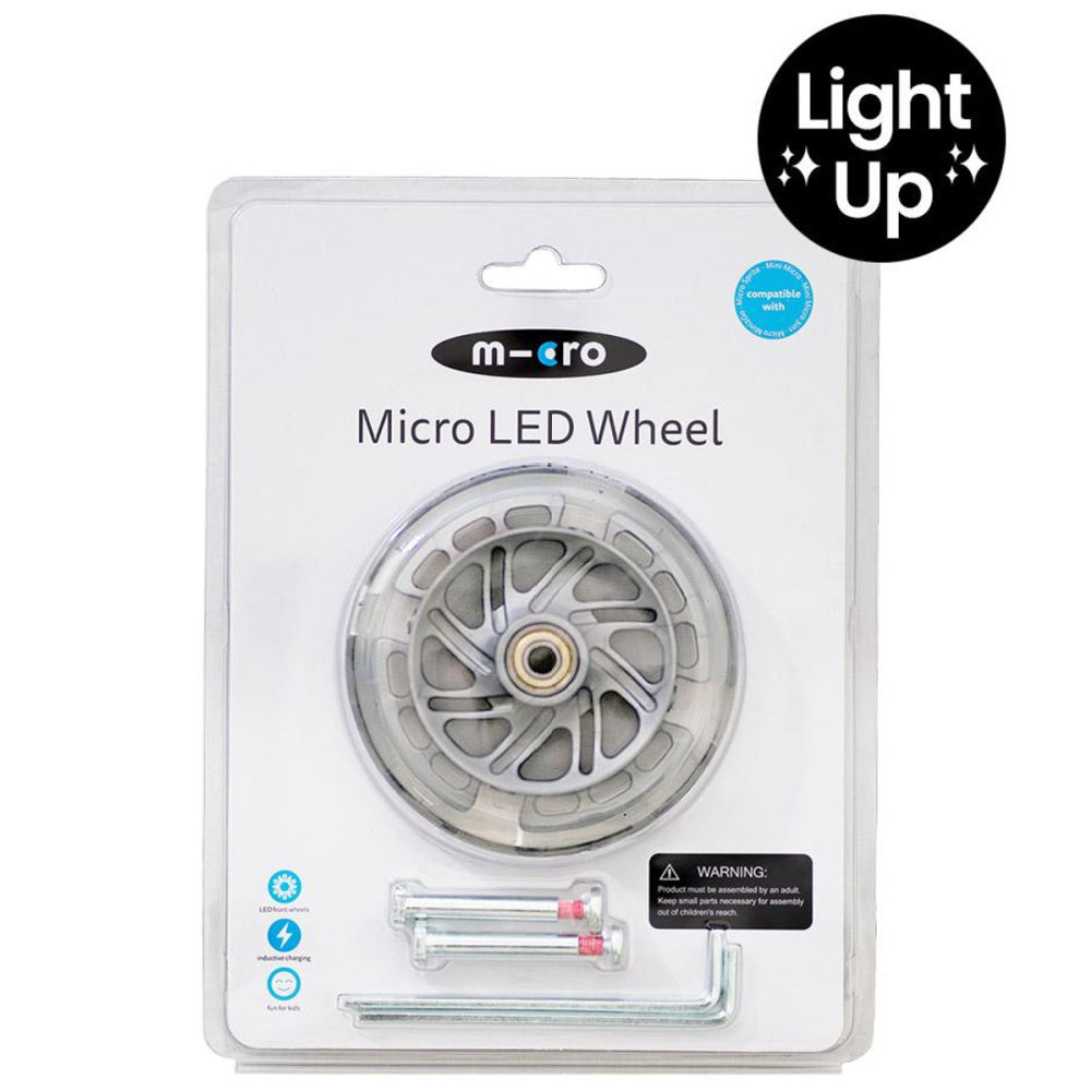 120mm Micro Mini LED Wheels Pair - Glow in the Dark Skateboard & Scooter Wheels for Night Riding, Roller Skates, and Kids' Toys