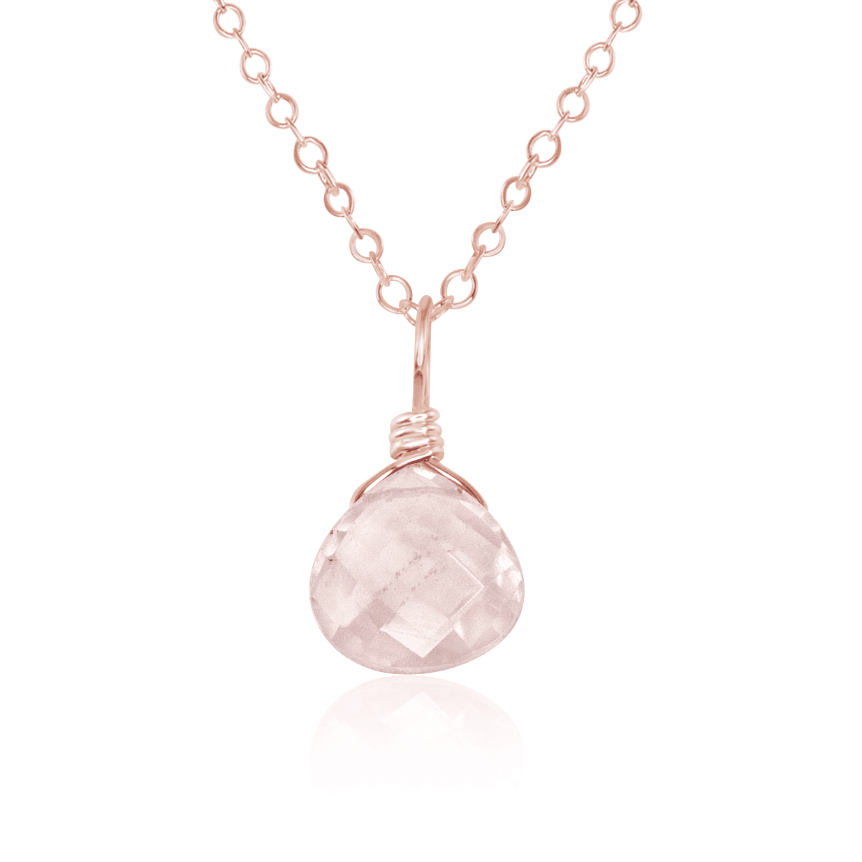 Rose Quartz Teardrop Crystal Pendant Necklace for Women - Healing Stone Jewelry for Love & Positive Energy | Perfect Gift for Valentine's Day, Anniversary & Spiritual Healing