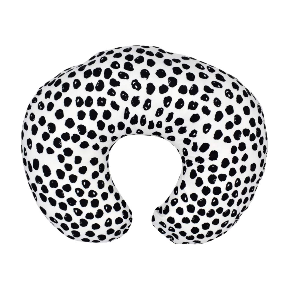 Multifunctional Nursing Pillow Cover - Breathable Maternity & Breastfeeding Pillow Slipcover for Newborns & Infants (Black Dots) - Perfect for Nursing, Bottle Feeding, and Baby Support