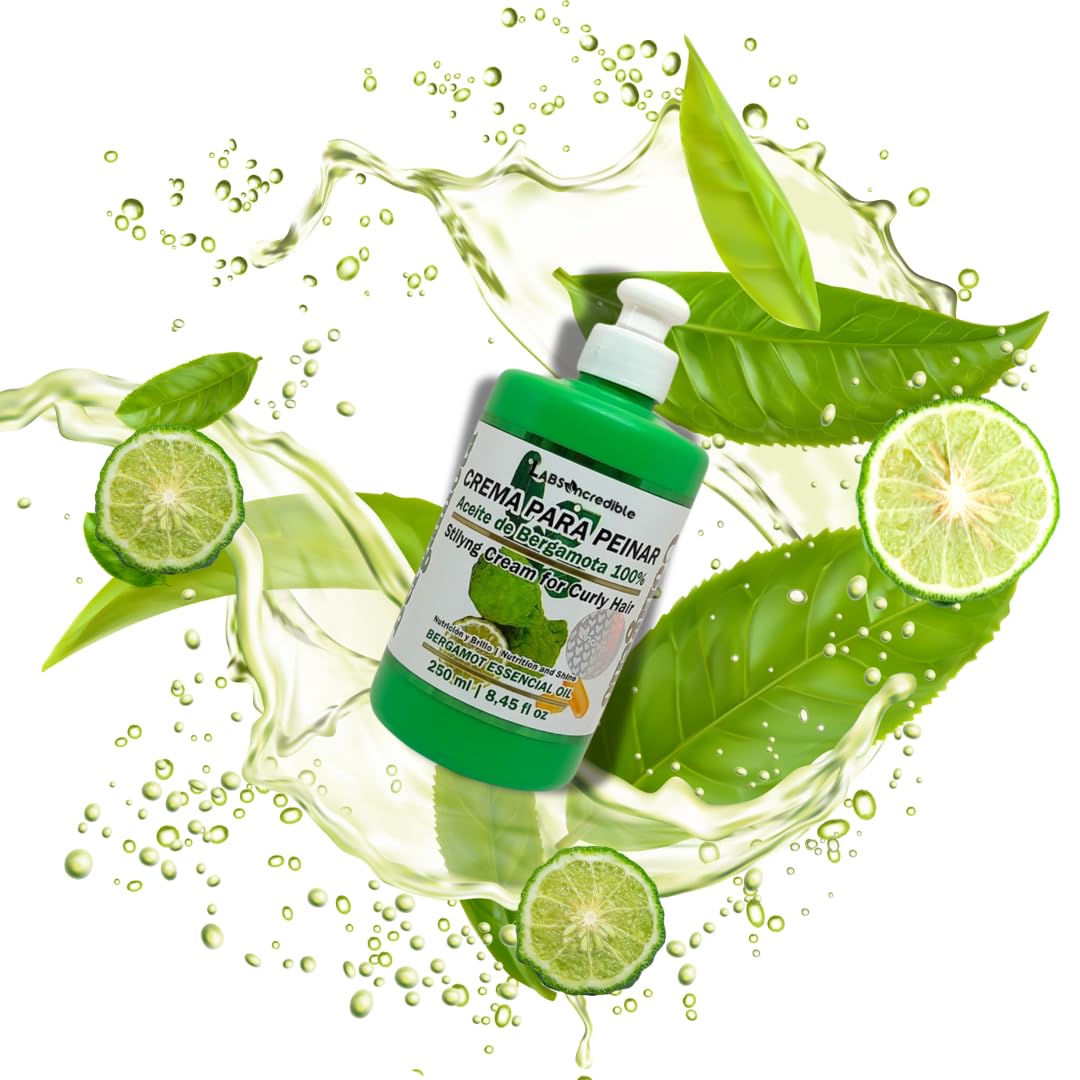 Bergamot Oil Shampoo & Styling Cream Set for Curly Hair - 100% Pure Bergamot Essential Oil with Collagen, Nourishing & Shine Boost - 950ml Shampoo + 250ml Cream - Hydrating Hair Care for Dry, Frizzy & Damaged Curls - Perfect for Daily Use & Salon-Quality Styling at Home