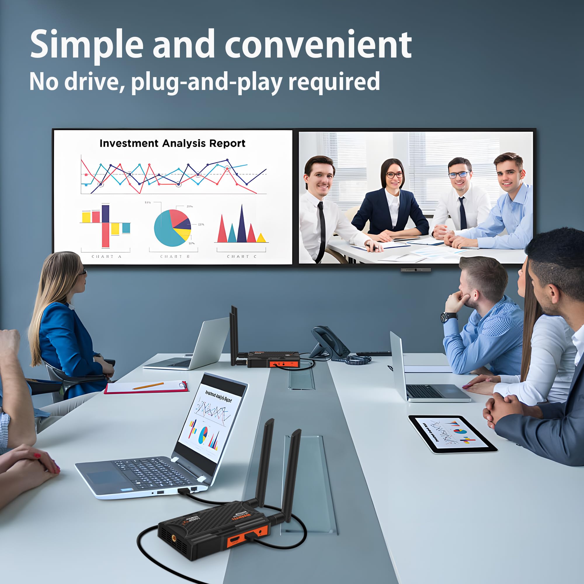 Wireless HDMI Transmitter and Receiver Kit - 1080P Full HD, 820ft/250M Range, 2.4/5.8GHz Dual Band, IR Support & Loop-Out - Perfect for DSLR Cameras, Projectors, Laptops in Church, Home Office & Conference Room Setups