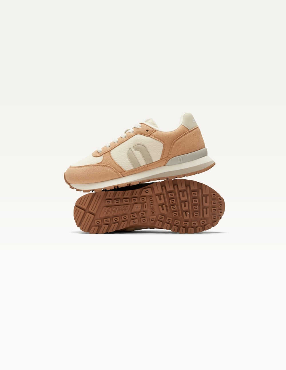 Aline Low Heel Baskets in Nude White - Perfect for Casual Outfits, Office Wear & Everyday Comfort