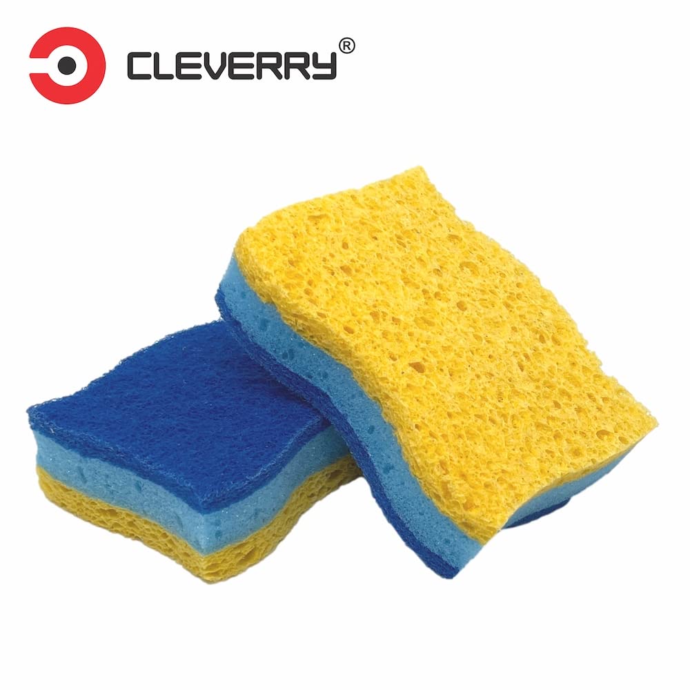 The Pink Stuff Miracle Cleaning Paste 850g, Multi-Purpose Spray 850ml & Cream Cleaner 500ml Bundle with 2 Cleverry Scrub Sponges - Powerful Stain Remover for Kitchen, Bathroom & Household Cleaning