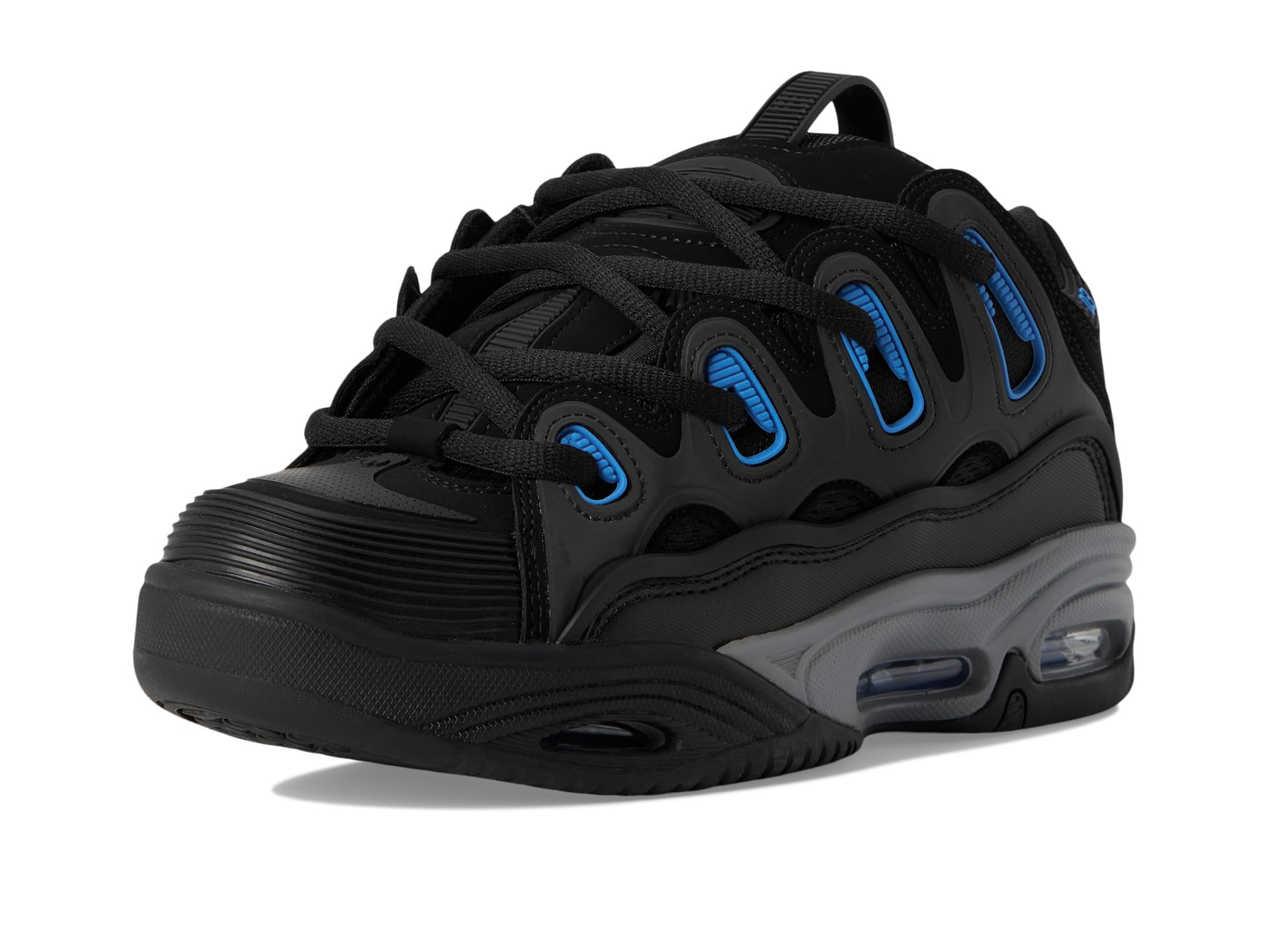Osiris Men's D3 2001 Skate Shoes - Black/Grey/Blue - Size 10 - High-Performance Skateboarding Shoes for Street & Park Skating