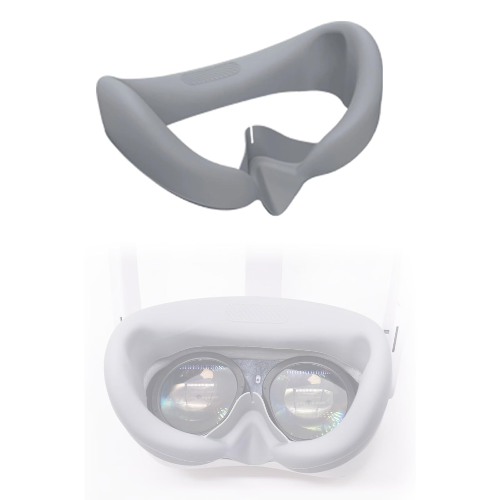 Premium Silicone Face Interface for Pico 4 Ultra VR Headset - Soft Protective Padding Cover (Grey) - Enhance Comfort & Hygiene for Extended Gaming & VR Experiences
