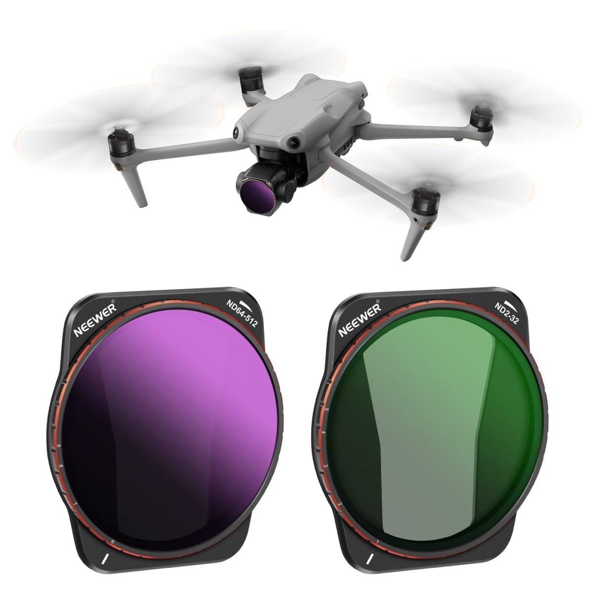 DJI Air 3 Variable ND Filter Set (2pcs) - ND16-ND256 Adjustable Lens Filter for Drone Photography & Videography - Perfect for Sunny Days, Landscape & Aerial Shots